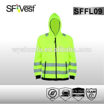 SFVEST high visibility hoodie sweatshirt with reflective tape